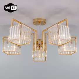Потолочная люстра Eurosvet April 10126/5 золото/прозрачный хрусталь St
