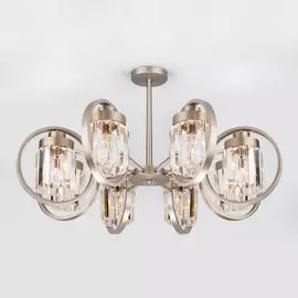 Потолочная люстра Eurosvet Loraine 10095/8 сатин-никель/прозрачный хрусталь Strotski