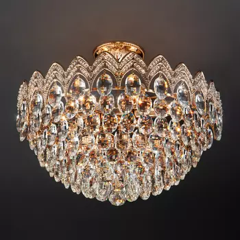 Потолочная хрустальная люстра Eurosvet Malvina 3649/6 золото/прозрачны