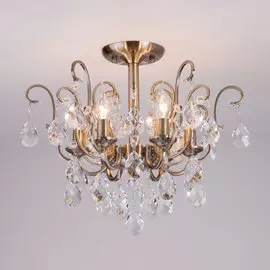 Потолочная хрустальная люстра Eurosvet Rosita 10022/6 античная бронза/