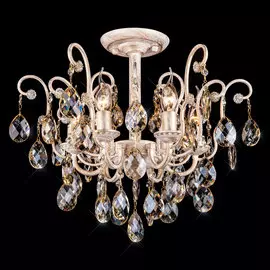 Потолочная хрустальная люстра Eurosvet Rosita 10022/6 белый с золотом/