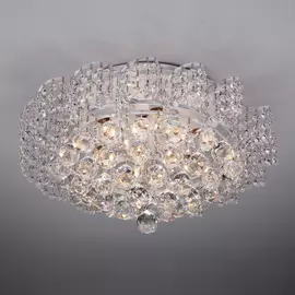 Потолочная хрустальная люстра Eurosvet Charm 16017/9 белый с серебром