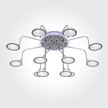 Потолочная люстра Eurosvet Spider 80109/12 хром/синий+фиолетовый