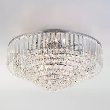 Потолочная люстра Eurosvet Torreta 10105/9 хром/прозрачный хрусталь Strotski