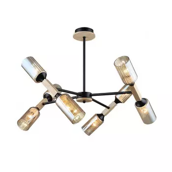Потолочная люстра IMEX MD.5495-8-S-BK+WOOD