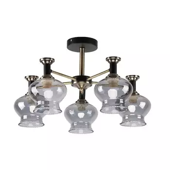 Потолочная люстра ЭкономСвет 10042 10042/5AB+BK GR