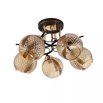 Потолочная люстра ЭкономСвет 10083 10083/5BK+FGD TEA+GD