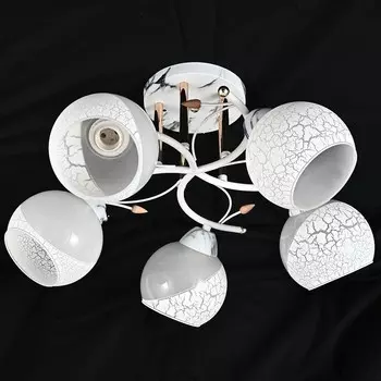 Потолочная люстра ЭкономСвет 10092 10092/5MR+WT+GD WT