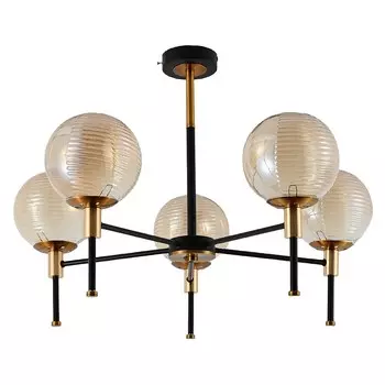 Потолочная люстра ЭкономСвет 10178 10178/5MBK+GD+BRS AMB