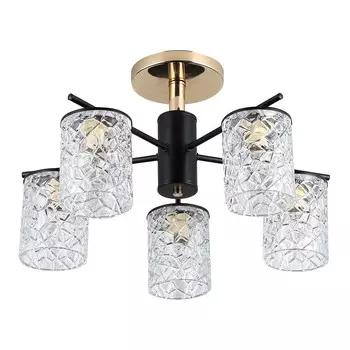 Потолочная люстра ЭкономСвет 12158 12158/5FG+BK CL