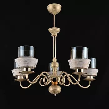 Потолочная люстра ЭкономСвет 13139 13139/5WG+FGD BR+WG