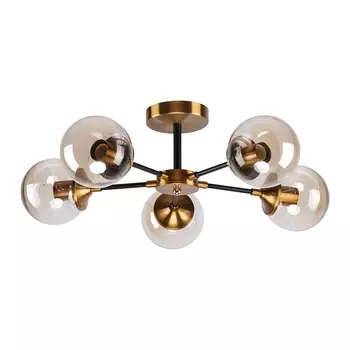 Потолочная люстра ЭкономСвет 20713 20713/5GD+BK AMB