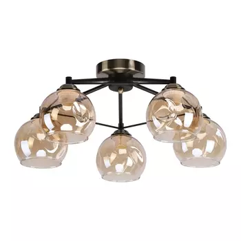 Потолочная люстра ЭкономСвет 25031 25031/5BK+AB AMB