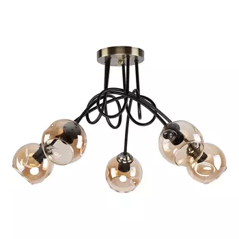 Потолочная люстра ЭкономСвет 26038 26038/5BK+AB AMB