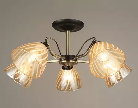 Потолочная люстра Мелодия Света P7401-5 BK+AB 000029925