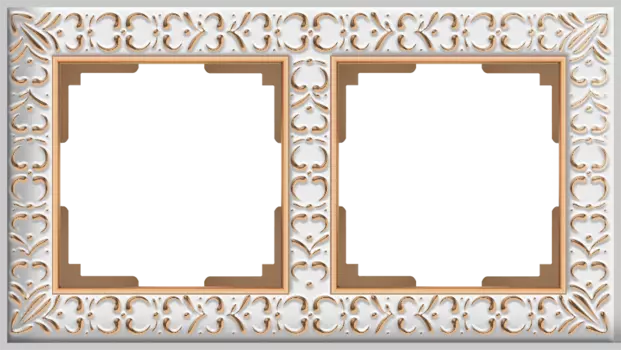 Рамка Werkel Antik WL07-Frame-02/Рамка на 2 поста (белое золото)