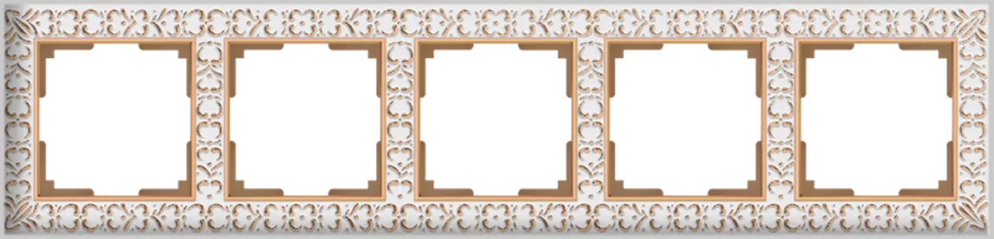 Рамка Werkel Antik WL07-Frame-05/Рамка на 5 постов (белое золото)