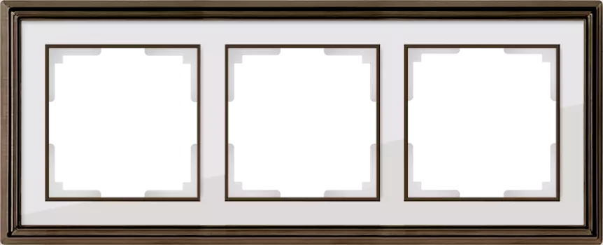 Рамка Werkel Palacio бронза/белый WL17-Frame-03/ Рамка на 3 поста (бро