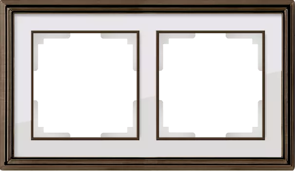 Рамка Werkel Palacio бронза/белый WL17-Frame-02/ Рамка на 2 поста (бро