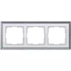Рамка Werkel Palacio хром/белый WL17-Frame-03/ Рамка на 3 поста (хром/белый)