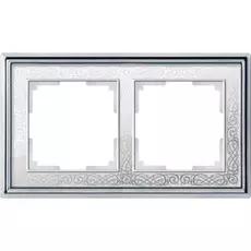 Рамка Werkel Palacio хром/белый WL77-Frame-02/ Рамка на 2 поста (хром/белый)