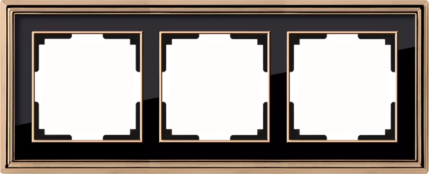 Рамка Werkel Palacio золото/черный WL17-Frame-03/ Рамка на 3 поста (зо