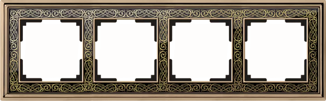 Рамка Werkel Palacio золото/черный WL77-Frame-04/ Рамка на 4 поста (зо
