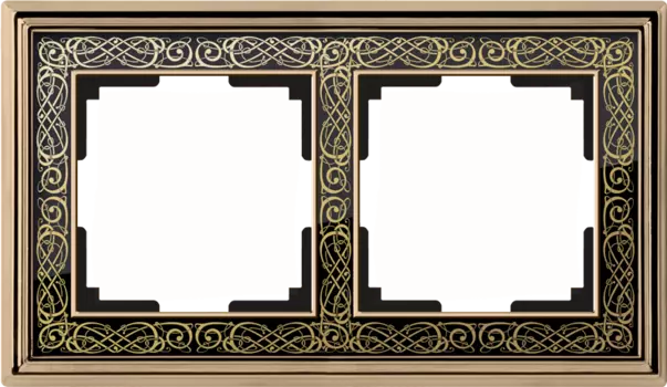 Рамка Werkel Palacio золото/черный WL77-Frame-02/ Рамка на 2 поста (зо