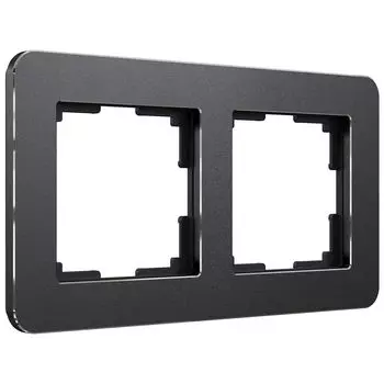 Рамка Werkel Platinum черный алюминий W0022608/ Рамка на 2 поста Plati