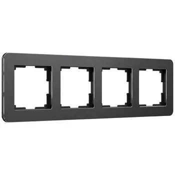 Рамка Werkel Platinum черный алюминий W0042608/ Рамка на 4 поста Plati