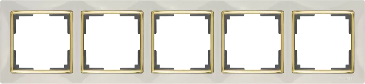 Рамка Werkel Snabb WL03-Frame-05-ivory-GD/ Рамка на 5 постов (слоновая кость/золото)