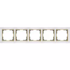 Рамка Werkel Snabb WL03-Frame-05-white-GD/ Рамка на 5 постов (белый/золото)
