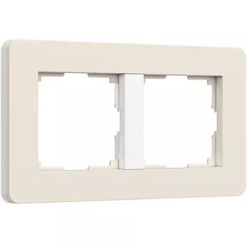 Рамка Werkel Split айвори/белый, soft-touch W0023066/ Рамка на 2 поста