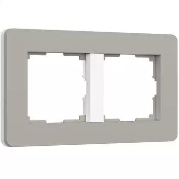 Рамка Werkel Split дымчатый/белый, soft-touch W0023067/ Рамка на 2 пос