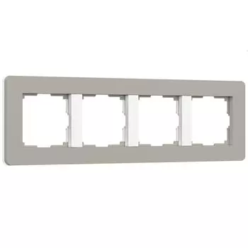 Рамка Werkel Split дымчатый/белый, soft-touch W0043067/ Рамка на 4 пос