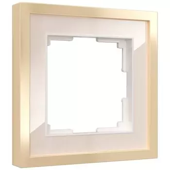 Рамка Werkel W0012851/ Рамка на 1 пост Baguette (айвори/латунь)