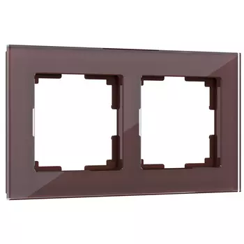 Рамка Werkel W0021118/ Рамка на 2 поста Favorit (мокко,стекло)