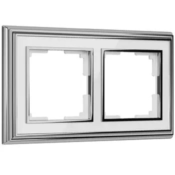 Рамка Werkel W0021331/ Рамка на 2 поста Palacio (хром/белый)