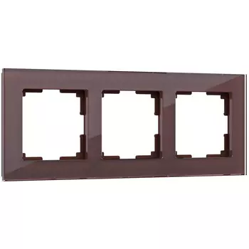 Рамка Werkel W0031118/ Рамка на 3 поста Favorit (мокко,стекло)