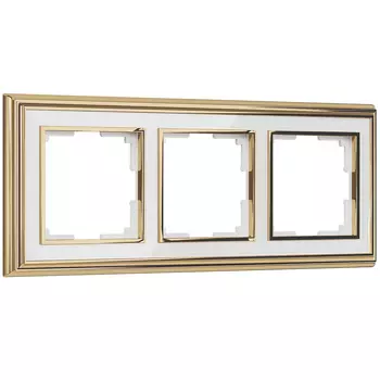 Рамка Werkel W0031329/ Рамка на 3 поста Palacio (золото/белый)