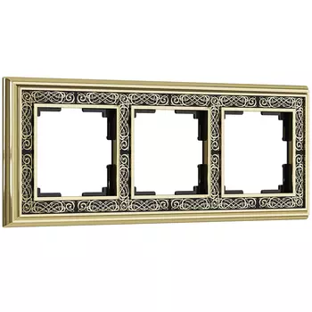 Рамка Werkel W0031430/ Рамка на 3 поста Palacio Gracia (золото/черный)
