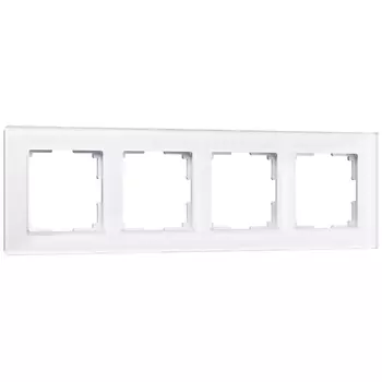 Рамка Werkel W0041101/ Рамка на 4 поста Favorit (белый,стекло)