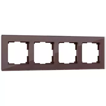 Рамка Werkel W0041118/ Рамка на 4 поста Favorit (мокко,стекло)