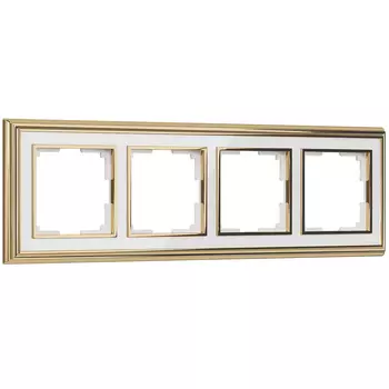 Рамка Werkel W0041329/ Рамка на 4 поста Palacio (золото/белый)