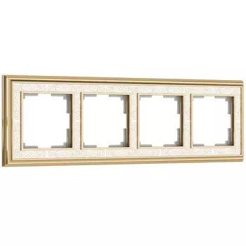 Рамка Werkel W0041429/ Рамка на 4 поста Palacio Gracia (золото/белый)