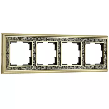 Рамка Werkel W0041430/ Рамка на 4 поста Palacio Gracia (золото/черный)