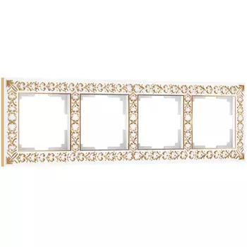 Рамка Werkel W0041523/ Рамка на 4 поста Antik (белое золото)