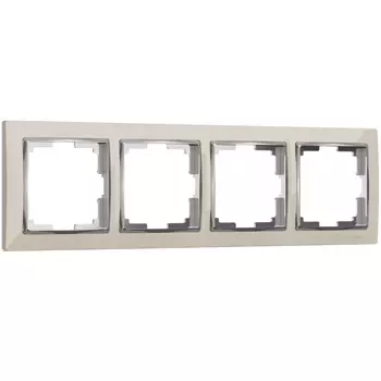 Рамка Werkel W0041903/ Рамка на 4 поста Snabb (слоновая кость/хром)