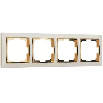 Рамка Werkel W0041932/ Рамка на 4 поста Snabb (слоновая кость/золото)