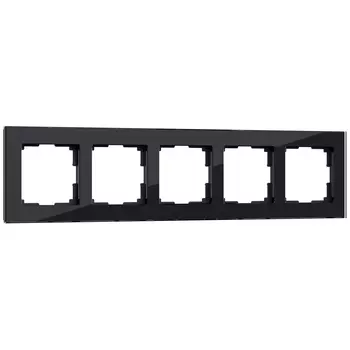 Рамка Werkel W0051108/ Рамка на 5 постов Favorit (черный,стекло)